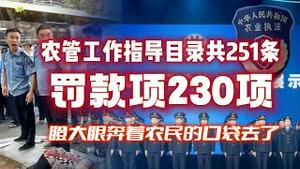 农管的工作指导目录共251条，罚款项230项。这是瞪大眼奔着农民的口袋去了。2023.04.26NO1834#农管