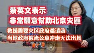 蔡英文表示：非常愿意帮助北京灾区；救援需要灾区政府邀请函，当地政府被淹公章冲走无法出具。2023.08.03NO1948#蔡英文#北京洪灾