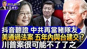 抖音听证，中共再当猪队友；美台2028年前建交？美国通过重磅法案；川普案不了了之？大陪审团再度休会（政论天下第966集 20230323）天亮时分