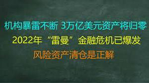 财经冷眼：机构暴雷不断，挤兑踩踏成风，3万亿美元资产将归零？ 2022年“雷曼”金融危机已爆发，风险资产清仓保命是正解！（20220619第813期）