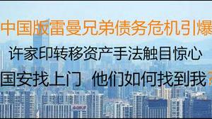 财经冷眼：唱空经济成罪证，国安上门威胁，他们如何找到我的？中国版雷曼兄弟债务危机引爆，大量恒大金融难民走上街头！许家印向海外转移天量资产，手法触目惊心！（20210914第121期）