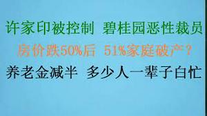 许家印被控制，碧桂园恶性裁员！房价跌50%后，51%中国家庭将破产？ 养老金减半，多少人一辈子白忙！再不走来不及了   (20230927第1100期)