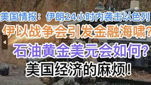 突发！美国情报：伊朗24小时内袭击以色列！石油黄金美元会如何？伊以战争会引发金融海啸吗？美国经济的症结，左右为难！(20240404第1176期)