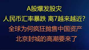 财经冷眼： 今天， A股股灾大崩盘！人民币汇率暴跌，离7越来越近！发生了什么？全球为何疯狂抛售中国资产？北京封城的高潮要来了！（20220425第780期）