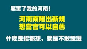 厉害了我的河南！河南南阳出新规，想当官可以自荐。什么歪招都想，就是不敢竞选。2022.06.23NO1323