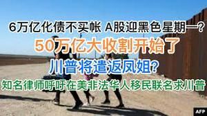 50万亿大收割开始！6万亿化债不及预期，A股将迎黑色星期一？凤姐担忧被川普遣返回中国，政庇落空！知名律师带领大量非法华人移民联署，求川普放过不要遣返！(20241108第1307期)