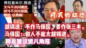 【网民的狂欢】胡锡进：不作马保国，要作张三丰；马保国：做人不能太胡锡进。网友建议他俩进八角笼。2023.07.09NO1916#马保国#胡锡进#耗子尾汁