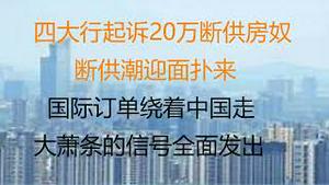 财经冷眼：最新！4大行起诉20万断供房奴，断供潮来了 ！请求延迟还贷上热搜！国际订单绕着中国走，唯一增长支柱外贸熄火，萧条的信号全面发出！（20220408第767期）