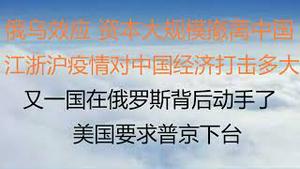 财经冷眼：最新！俄乌效应，资本大规模撤离中国！继日本后，又一国在俄罗斯背后动手了， 美国要求普京下台！江浙沪疫情对中国经济打击有多大 ？（20220327第758期）