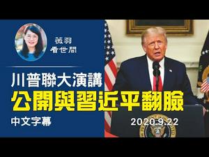 【中文翻译】川普联大公开追责中共将病毒带给全世界，并表示美国拥有最强大的军队。川普说明年的这个时候世界将迎来真正的和平，意味深长，弦外有音 | 薇羽看世间 20200923