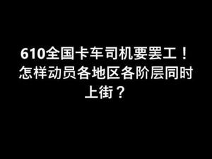 610卡车司机大罢工！ 全国各地区各阶层怎样才能同步抗争？（一平论政59）