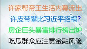 财经冷眼： 地产崩完崩保险！许家帮帝王生活内幕流出，许皮带攀比习近平招祸？房企巨头暴雷排行榜出炉！恒大危机还未被计价，吃瓜群众看热闹的金融风险分析！（20210919第124期）