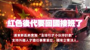 红色后代要回国接班了。浦东新区将实施“全球引才小伙伴计划”，支持外籍人才担任事业单位、国有企业法人。2024.02.22NO2196